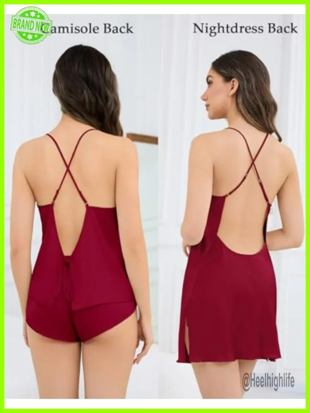 6-Piece Silk Pajama Set with Cami Tops and Shorts Nightwear